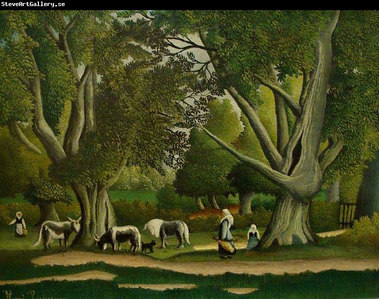 Henri Rousseau Landscape with Milkmaids